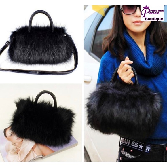 🔵Faux Rabbit Fur Mini Handbag - Picture 2 of 4